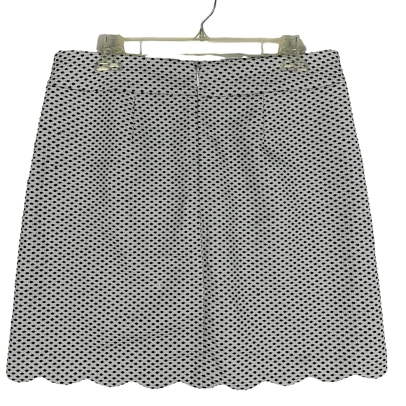 LOFT Womens Black & White Polka Dot Scalloped Hem Skirt Career Size 6 - Picture 6 of 13
